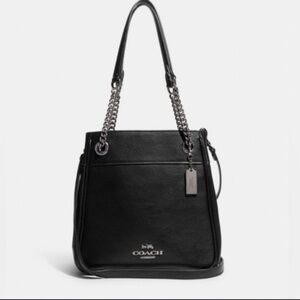 NWT Coach Black Leather Shoulder Bag